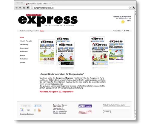 Burgenland Express Homepage