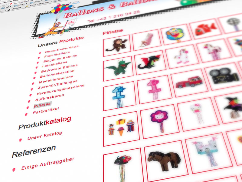 Mausblau Webdesign Pinatas Ballons Ballons