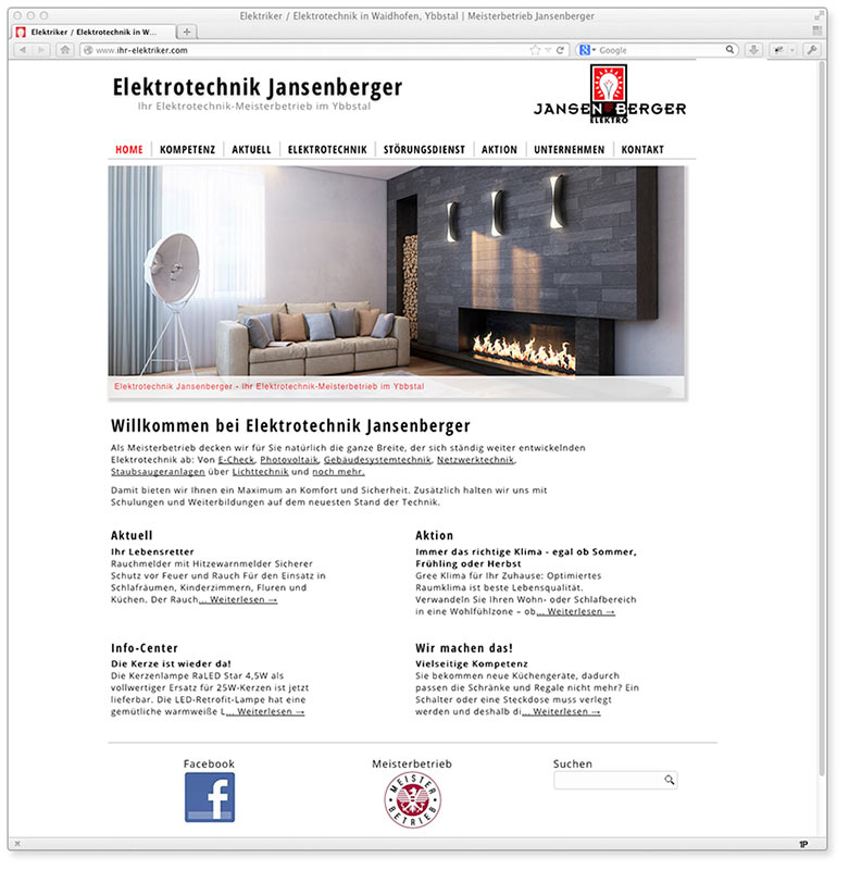 Webdesign: Eine Wordpress Homepage für einen Elektriker