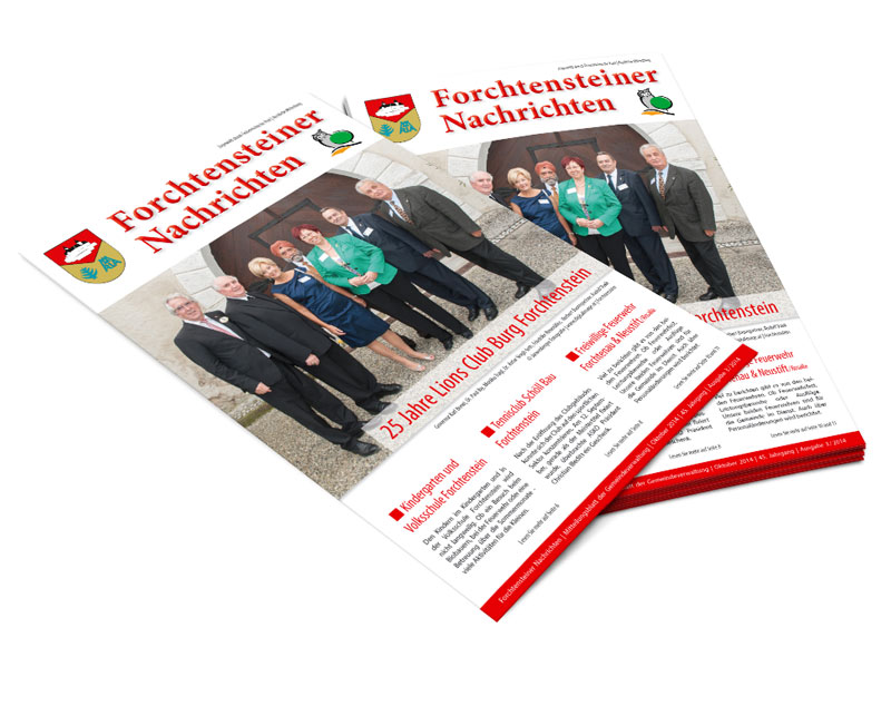 Gemeindezeitung: Produktion, Layout von Mausblau, Burgenland