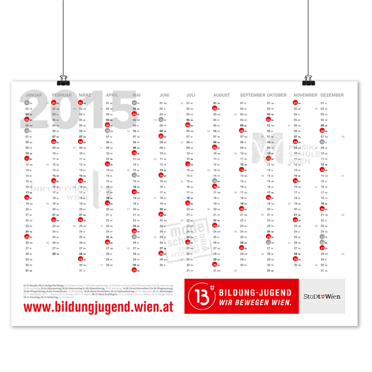 Jahresplaner (Wandkalender): Grafikdesign Burgenland