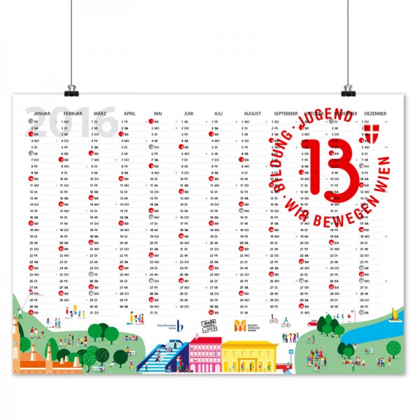 Jahresplaner 2016 (Wandkalender): Grafikdesign Burgenland